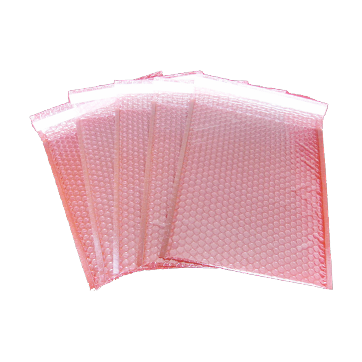 Bolsas rosas de burbuja antiestática.